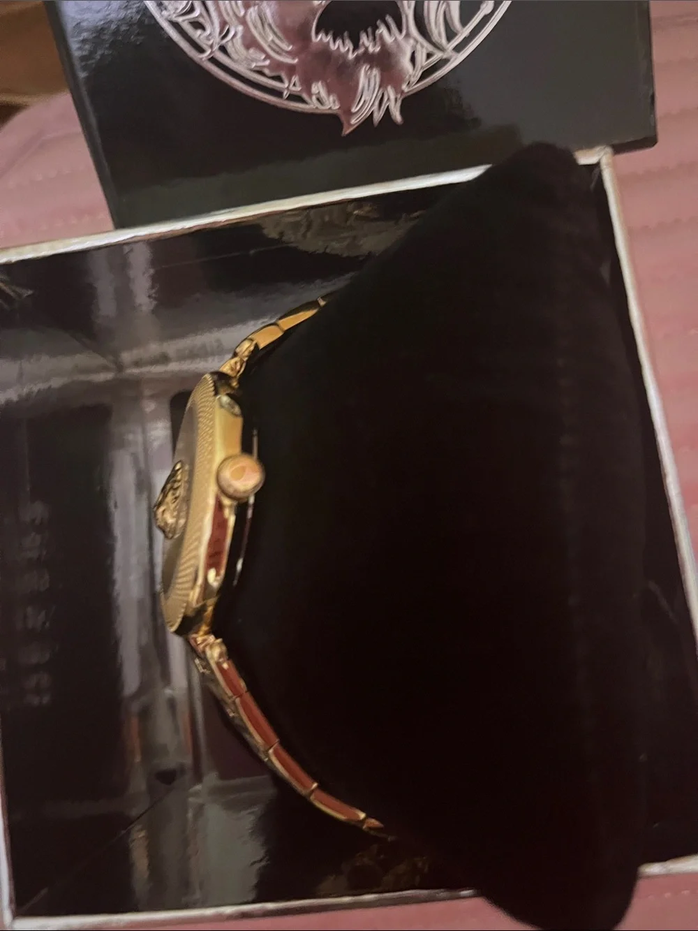 Versus Versace Gold-Tone Lion Head Bracelet Watch